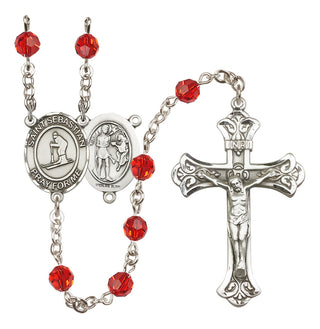 Sterling Silver 6mm Saint Sebastian/Skiing Rosary