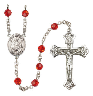 Sterling Silver 6mm Austrian Crystal Saint Norbert of Xanten Rosary in Ruby