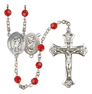 Sterling Silver 6mm Saint Christopher/Lacrosse Rosary