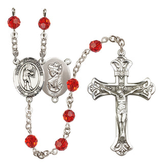 Sterling Silver 6mm Saint Christopher/Basketball-Women Rosary
