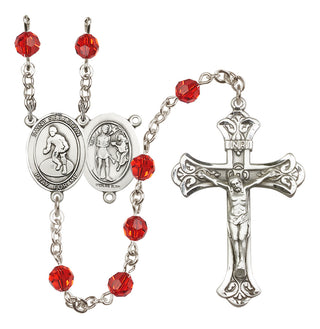 Sterling Silver 6mm Saint Sebastian/Wrestling Rosary