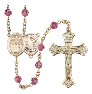 14 Karat Gold-Filled 6mm Austrian Crystal Saint Cecilia / Choir Rosary in Rose