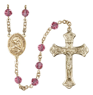 14 Karat Gold-Filled 6mm Austrian Crystal Our Lady of the Precious Blood Rosary in Rose