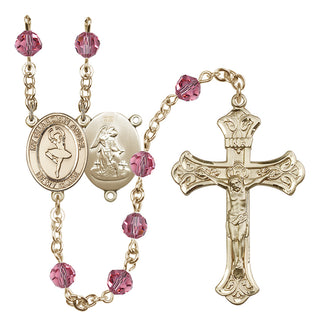 14 Karat Gold-Filled 6mm Austrian Crystal Guardian Angel/Dance Rosary in Rose