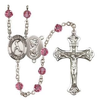 Sterling Silver 6mm Saint Christopher/Baseball Rosary