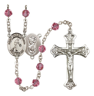 Sterling Silver 6mm Saint Christopher/Basketball Rosary