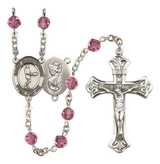 Sterling Silver 6mm Saint Christopher/Tennis Rosary
