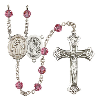 Sterling Silver 6mm Saint Sebastian/Wrestling Rosary