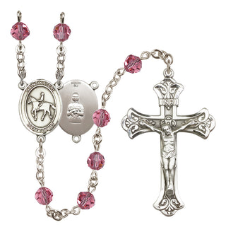 Sterling Silver 6mm Saint Kateri/Equestrian Rosary
