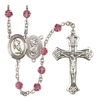 Sterling Silver 6mm Saint Christopher / Rugby Rosary