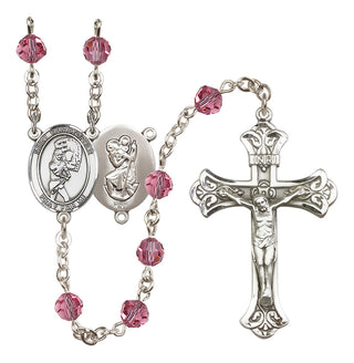 Sterling Silver 6mm Saint Christopher/Softball Rosary