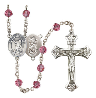 Sterling Silver 6mm Saint Christopher/Lacrosse Rosary