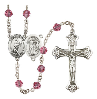 Sterling Silver 6mm Saint Sebastian/Softball Rosary