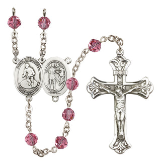Sterling Silver 6mm Saint Sebastian/Wrestling Rosary