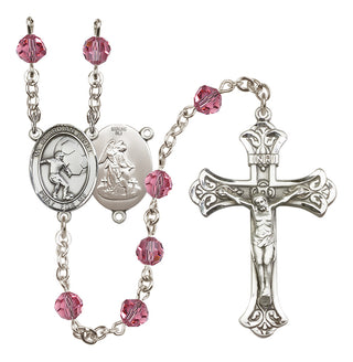 Sterling Silver 6mm Guardian Angel/Soccer Rosary