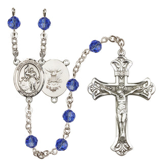 Sterling Silver 6mm Saint Joan of Arc / Navy Rosary