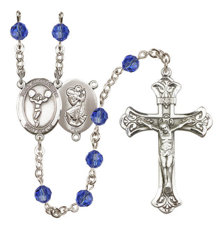 Sterling Silver 6mm Saint Christopher/Cheerleading  Engraved Catholic Rosaries