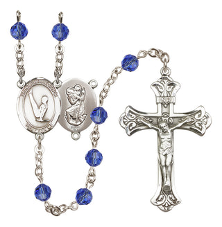 Sterling Silver 6mm Saint Christopher/Gymnastics  Engraved Catholic Rosaries