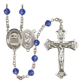 Sterling Silver 6mm Saint Christopher/Swimming Rosary