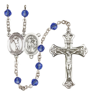 Sterling Silver 6mm Saint Sebastian/Golf Rosary