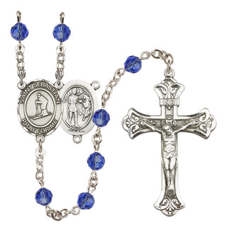 Sterling Silver 6mm Saint Sebastian/Skiing Rosary