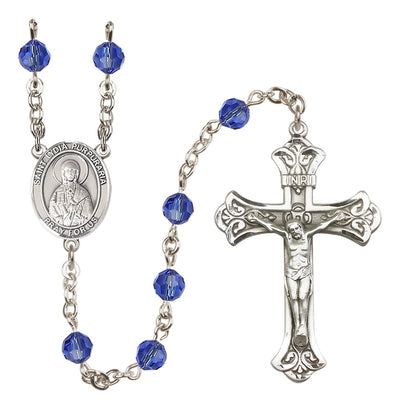 Sterling Silver & Crystal St. Lydia Purpuraria Rosary | Sapphire