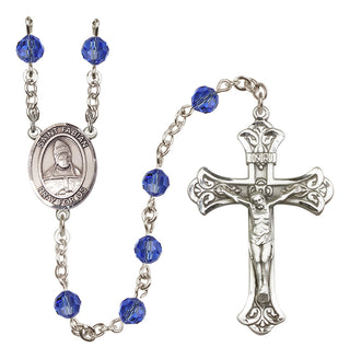 Sterling Silver 6mm Saint Fabian  Engraved Catholic Rosaries