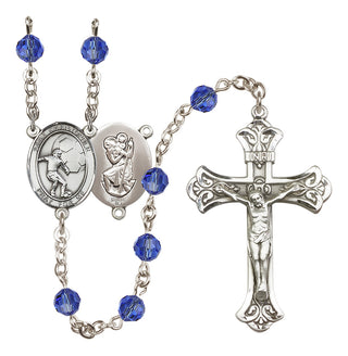 Sterling Silver 6mm Saint Christopher/Soccer Rosary