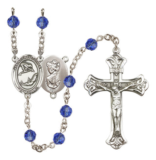 Sterling Silver 6mm Saint Christopher/Gymnastics Rosary