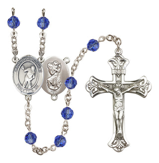 Sterling Silver 6mm Saint Christopher/Lacrosse Rosary