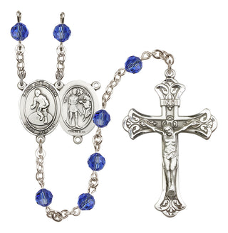 Sterling Silver 6mm Saint Sebastian/Wrestling Rosary