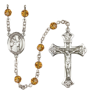 Sterling Silver 6mm Saint Augustine  Engraved Catholic Rosaries