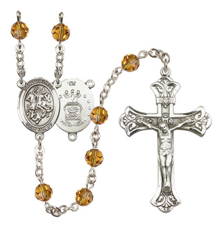 Sterling Silver 6mm Saint George / Air Force Rosary