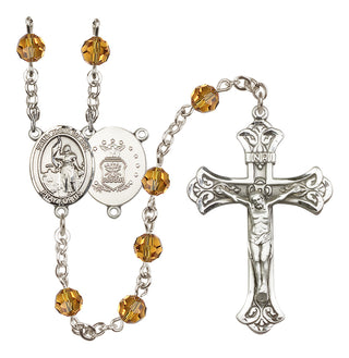Sterling Silver 6mm Saint Joan of Arc / Air Force Rosary