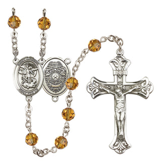Sterling Silver 6mm Saint Michael the Archangel/Policeman Rosary