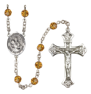 Sterling Silver 6mm Austrian Crystal San Ramon Nonato Rosary in Topaz