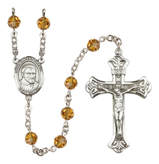 Sterling Silver 6mm Saint Vincent de Paul  Engraved Catholic Rosaries
