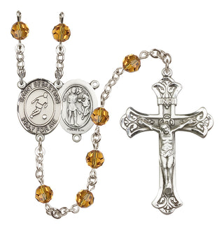 Sterling Silver 6mm Saint Sebastian/Soccer Rosary