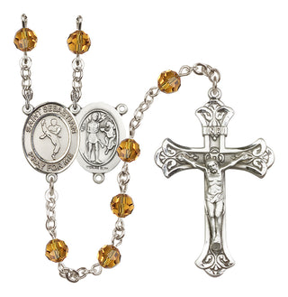 Sterling Silver 6mm Saint Sebastian/Martial Arts Rosary