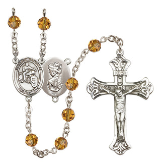 Sterling Silver 6mm Saint Christopher/Motorcycle Rosary