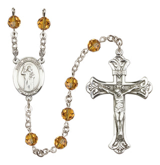 Sterling Silver 6mm Saint Columbkille  Engraved Catholic Rosaries
