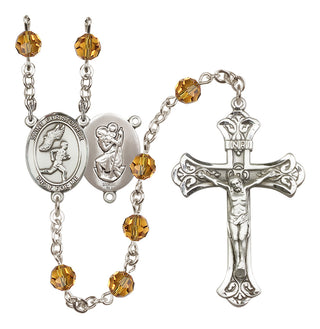 Sterling Silver 6mm Saint Christopher/Track&Field-Men Rosary