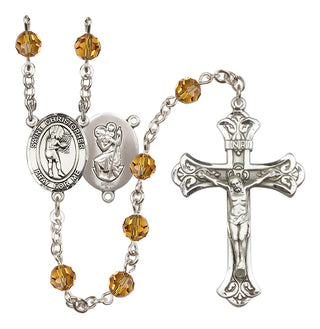Sterling Silver 6mm Saint Christopher/Basketball-Women Rosary