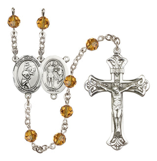 Sterling Silver 6mm Saint Sebastian/Softball Rosary