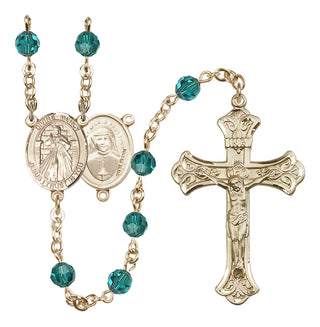 14 Karat Gold-Filled 6mm Austrian Crystal Divine Mercy Rosary in Zircon