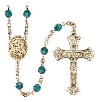 14 Karat Gold-Filled 6mm Austrian Crystal Our Lady of the Precious Blood Rosary in Zircon