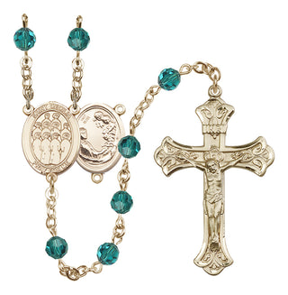 14 Karat Gold 6mm Austrian Crystal Saint Cecilia / Choir Rosary in Zircon