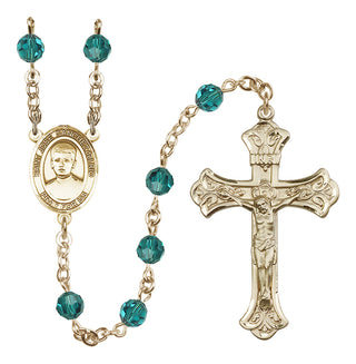 14 Karat Gold 6mm Austrian Crystal Saint Jose Sanchez del Rio Rosary in Zircon