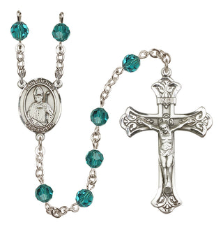 Sterling Silver 6mm Austrian Crystal Saint Dennis Rosary in Zircon