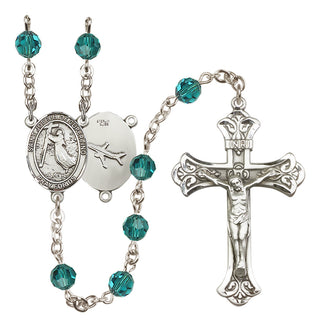 Sterling Silver 6mm Austrian Crystal Saint Joseph of Cupertino Rosary in Zircon